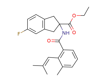 5-fluoro-2-[3-methyl-2-(2-methyl-propenyl)-benzoylamino]-indan-2-carboxylic acid ethyl ester