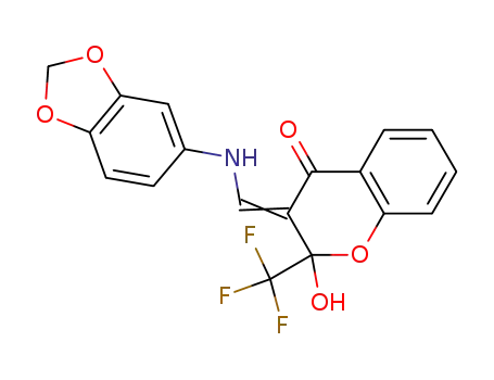 3-{[(1,3-benzodioxol-5-yl)amino]methylene}-2-hydroxy-2-(trifluoromethyl)chroman-4-one