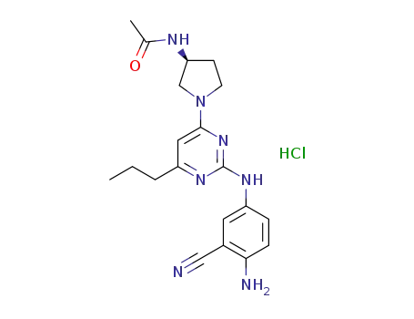 (S)-N-{1-[2-(4-amino-3-cyanophenylamino)-6-propylpyrimidin-4-yl]pyrrolidin-3-yl}acetamide hydrochloride