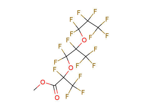 26131-32-8,PERFLUORO(2,5-DIMETHYL-3,6-DIOXANONANOIC) ACID METHYL ESTER,Propanoicacid, 2,3,3,3-tetrafluoro-2-[1,1,2,3,3,3-hexafluoro-2-(heptafluoropropoxy)propoxy]-,methyl ester (9CI);Propionic acid,tetrafluoro-2-[hexafluoro-2-(heptafluoropropoxy)propoxy]-, methyl ester (8CI);Methyl perfluoro-2,5-dimethyl-3,6-dioxanonanoate;