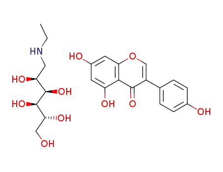 4',5,7-trihydroxyisoflavone-5,7-dihydroxy-3-(4-hydroxyphenyl)-4H-1-benzopyran-4-one N-ethylglucamine salt