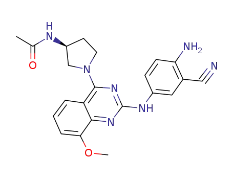 (S)-N-[1-{2-(4-amino-3-cyanophenylamino)-8-methoxyquinazolin-4-yl}pyrrolidin-3-yl]acetamide