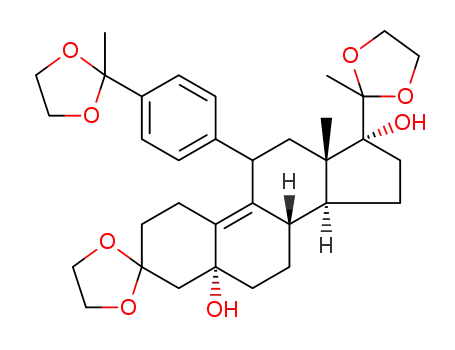 3,20-bis-ethylenedioxy-5α,17α-dihydroxy-11β-[4-(2-methyl-1,3-dioxolan-2-yl)phenyl]-19-norpregn-9-ene