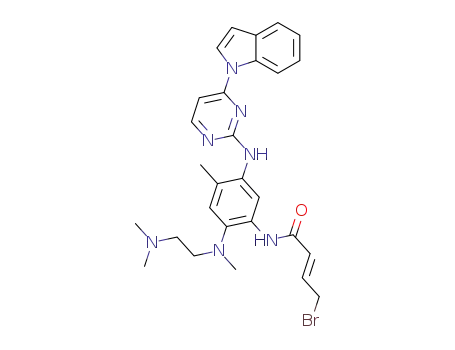 (E)-N-(5-((4-(1H-indol-1-yl)pyrimidin-2-yl)amino)-2-((2-(dimethylamino)ethyl)(methyl)amino)-4-methylphenyl)-4-bromobut-2-enamide