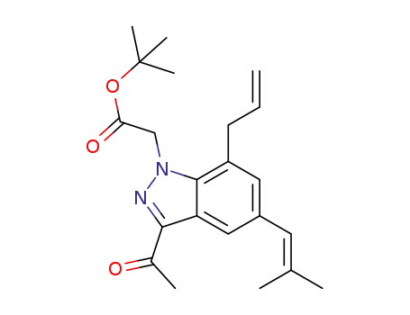 tert-butyl 2-(3-acetyl-7-allyl-5-(2-methylprop-1-en-1-yl)-1H-indazol-1-yl)acetate