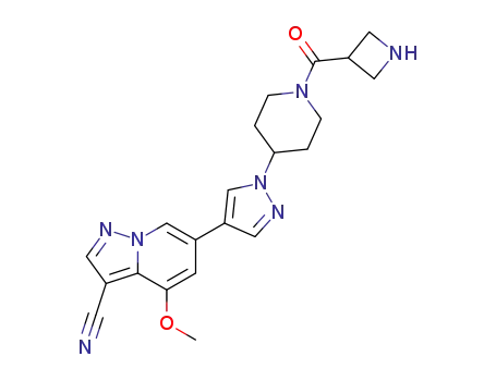 6-(1-(1-(azetidine-3-carbonyl)piperidin-4-yl)-1H-pyrazol-4-yl)-4-methoxypyrazolo[1,5-a]pyridine-3-carbonitrile