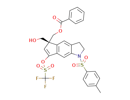 (S)-(5-(hydroxymethyl)-1-tosyl-7-(((trifluoromethyl)sulfonyl)oxy)-1,2,3,5-tetrahydrocyclopenta[f]indol-5-yl)methyl benzoate