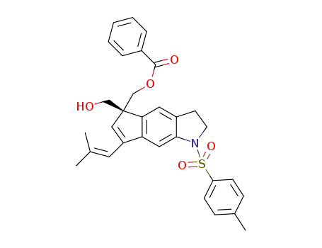 (S)-(5-(hydroxymethyl)-7-(2-methylprop-1-en-1-yl)-1-tosyl-1,2,3,5-tetrahydrocyclopenta[f]indol-5-yl)methyl benzoate