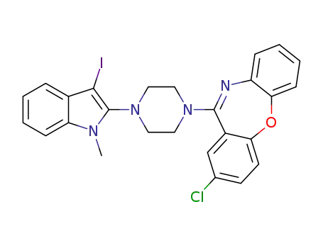 2-chloro-11-(4-(3-iodo-1-methyl-1H-indol-2-yl)piperazin-1-yl)dibenzo[b,f][1,4]oxazepine