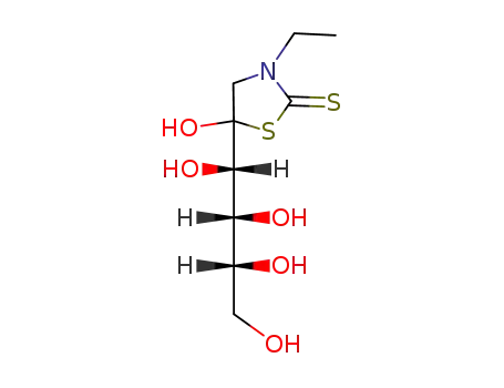 Molecular Structure of 10225-80-6 (2-Thiazolidinethione, 3-ethyl-5-hydroxy-5-(1,2,3,4-tetrahydroxybutyl)-)