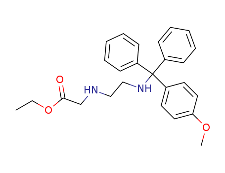 Molecular Structure of 178389-68-9 (Glycine, N-[2-[[(4-methoxyphenyl)diphenylmethyl]amino]ethyl]-, ethyl
ester)
