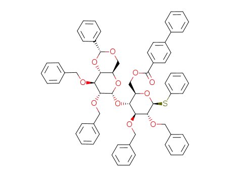 Phenyl 2,3-di-O-benzyl-4-O-(4,6-di-O-benzylidene-2,3-di-O-benzyl-α-D-glucopyranosyl)-6-O-(4-phenylbenzoyl)-1-thio-β-D-glucopyranoside