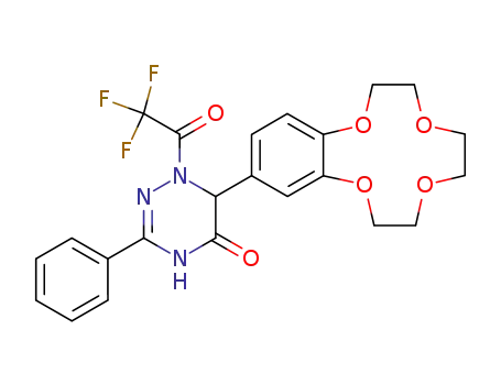 6-(6,7,9,10,12,13-Hexahydro-5,8,11,14-tetraoxa-benzocyclododecen-2-yl)-3-phenyl-1-(2,2,2-trifluoro-acetyl)-1,6-dihydro-4H-[1,2,4]triazin-5-one