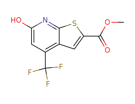 Molecular Structure of 380419-63-6 (Thieno[2,3-b]pyridine-2-carboxylic acid,
6,7-dihydro-6-oxo-4-(trifluoromethyl)-, methyl ester)