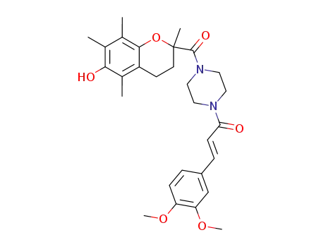 1-[(3,4-dihydro-6-hydroxy-2,5,7,8-tetramethyl-2H-1-benzopyran-2-yl)carbonyl]-4-[3-(3,4-dimethoxyphenyl)-2-propenoyl]piperazine