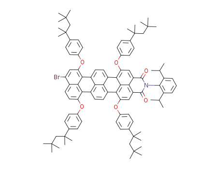 N-(2,6-diisopropylphenyl)-1,6,9,14-tetra[4-(1,1,3,3-tetramethyl-butyl)phenoxy]-11-bromo-terrylene-3,4-dicarboxylic acid imide