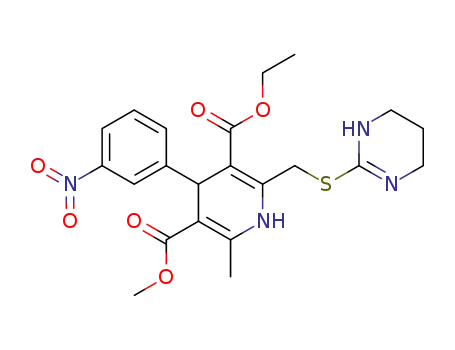 (-)-2-[(1,4,5,6-tetrahydropyrimidin-2-yl)thio]methyl-3-carboethoxy-5-carbomethoxy-4-(m-nitrophenyl)-6-methyl-1,4-dihydropyridine