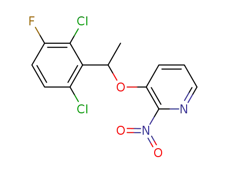 Molecular Structure of 756521-08-1 (3-(1-(2,6-dichloro-3-fluorophenyl)ethoxy)-2-nitropyridine)