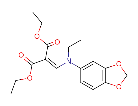 Molecular Structure of 32953-23-4 (diethyl [[N-ethyl-3,4-(methylenedioxy)anilino]methylene]malonate)