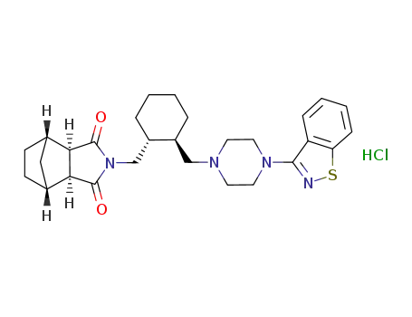(3aR,4S,7R,7aS)-2-[((1R,2R)-2-{[4-(l1,2-benzisothiazol-3-yl)piperazin-1-yl]methyl}cyclohexyl)methyl]hexahydro-1H-4,7-methanisoindol-1,3-dione hydrochloride