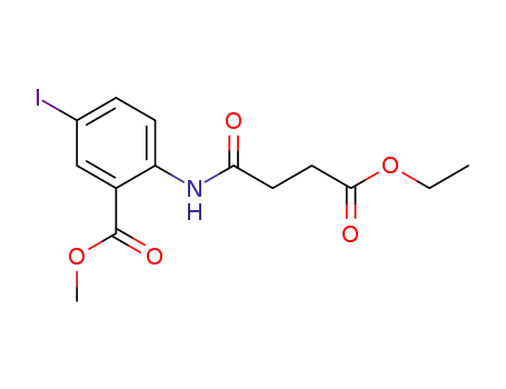Molecular Structure of 884196-07-0 (Benzoic acid, 2-[(4-ethoxy-1,4-dioxobutyl)amino]-5-iodo-, methyl ester)