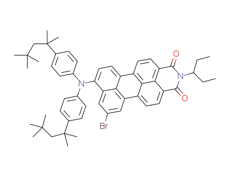 N-(1'-ethylpropyl)-8-bromo-10-(bis(4-(2,4,4-trimethylpentane-2-yl)phenyl)amino)perylene-3,4-dicarboximide