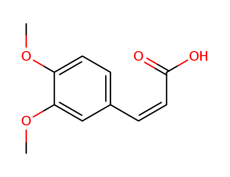 Molecular Structure of 14737-88-3 (2-Propenoic acid, 3-(3,4-dimethoxyphenyl)-, (Z)-)