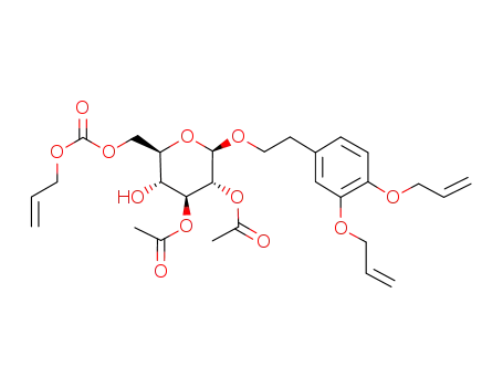 (3,4-diallyloxyphenyl)ethyl 2,3-di-O-acetyl-6-O-allyloxycarbonyl-β-D-glucopyranoside