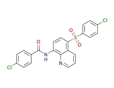 4-chloro-N-(5-((4-chlorophenyl)sulfonyl)quinolin-8-yl)benzamide