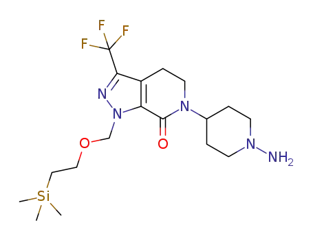 6-(1-aminopiperidin-4-yl)-3-(trifluoromethyl)-1-((2-(trimethylsilyl)ethoxy)methyl)-5,6-dihydro-1H-pyrazolo[3,4-c]pyridin-7(4H)-one