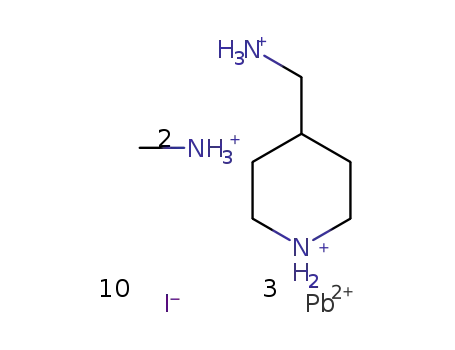 ((4-aminomethyl)piperidinium)(methylammonium)2Pb3I10