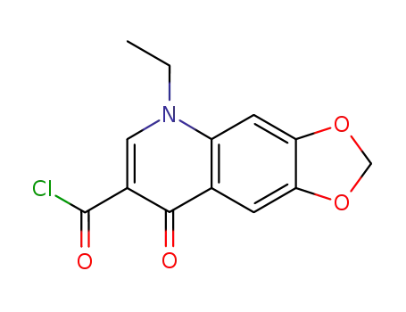 Molecular Structure of 19658-59-4 (1,3-Dioxolo(4,5-g)quinoline-7-carbonyl chloride, 5-ethyl-5,8-dihydro-8 -oxo-)