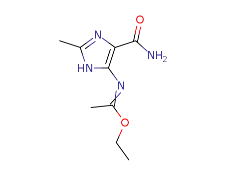 N-(5-carbamoyl-2-methyl-1(3)H-imidazol-4-yl)-acetimidic acid ethyl ester