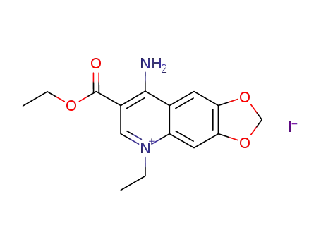 Molecular Structure of 60792-24-7 (1,3-Dioxolo[4,5-g]quinolinium, 8-amino-7-(ethoxycarbonyl)-5-ethyl-,
iodide)