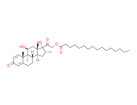Pregna-1,4-diene-3,20-dione,9-fluoro-11,17-dihydroxy-16-methyl-21-[(1-oxohexadecyl)oxy]-, (11b,16a)-(14899-36-6)