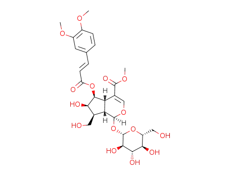 (1S,4aS,5S,6R,7S,7aS)-5-[(E)-3-(3,4-Dimethoxy-phenyl)-acryloyloxy]-6-hydroxy-7-hydroxymethyl-1-((2S,3R,4S,5S,6R)-3,4,5-trihydroxy-6-hydroxymethyl-tetrahydro-pyran-2-yloxy)-1,4a,5,6,7,7a-hexahydro-cyclopenta[c]pyran-4-carboxylic acid methyl ester