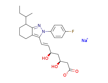 Sodium; (E)-(3S,5R)-7-[7-sec-butyl-2-(4-fluoro-phenyl)-4,5,6,7-tetrahydro-2H-indazol-3-yl]-3,5-dihydroxy-hept-6-enoate