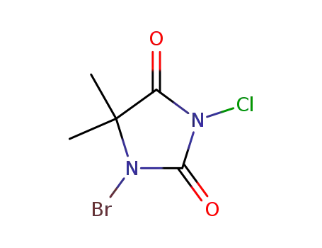 Molecular Structure of 16079-88-2 (1-Bromo-3-chloro-5,5-dimethylhydantoin)