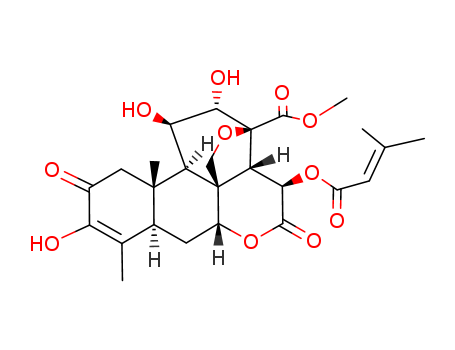 Picras-3-en-21-oicacid,13,20-epoxy-3,11,12-trihydroxy-15-[(3-methyl-1-oxo-2-buten-1-yl)oxy]-2,16-dioxo-,methyl ester, (11b,12a,15b)-(14907-98-3)