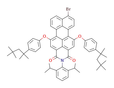 N-(2,6-diisopropylphenyl)-1,6-bis(4-(1,1,3,3-tetramethylbutyl)phenoxy)-9-bromoperylene-3,4-dicarboximide