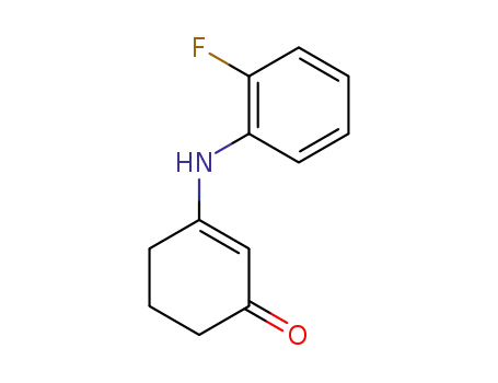 Molecular Structure of 124907-00-2 (3-((2-FLUOROPHENYL)AMINO)CYCLOHEX-2-EN-1-ONE)
