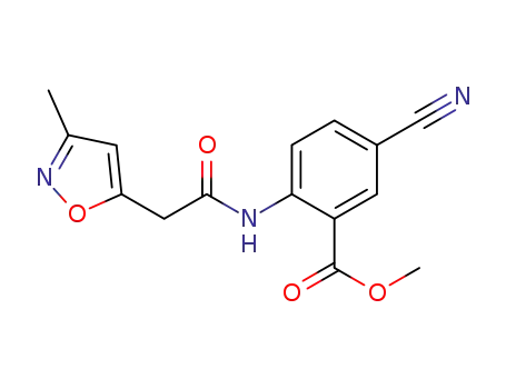 5-cyano-2-[2-(3-methyl-isoxazol-5-yl)-acetylamino]-benzoic acidmethylester