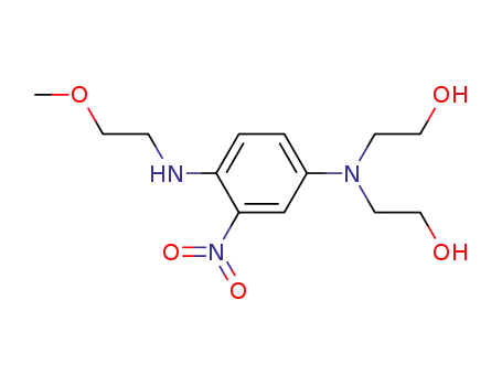 Molecular Structure of 23920-15-2 (1-[(2'-Methoxyethyl)amino]-2-nitro-4-[di-(2'-hydroxyethyl)amino]benzene)