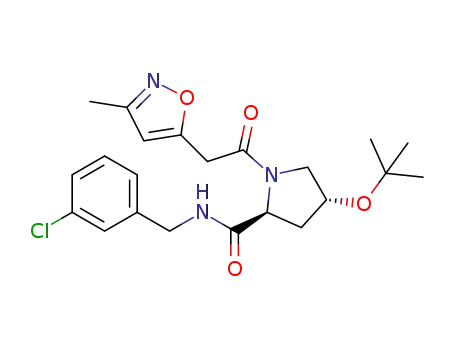 (2S,4R)-4-(tert-butoxy)-N-(3-chlorobenzyl)-1-(2-(3-methylisoxazol-5-yl)acetyl)pyrrolidine-2-carboxamide