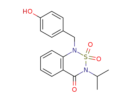 1-(4-hydroxy-benzyl)-3-isopropyl-2,2-dioxo-2,3-dihydro-1H-2λ6-benzo[1,2,6]thiadiazin-4-one