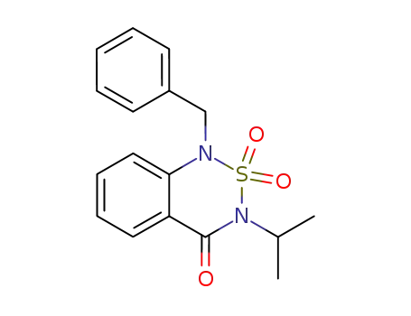 1-benzyl-3-isopropyl-2,2-dioxo-2,3-dihydro-1H-2λ6-benzo[1,2,6]thiadiazin-4-one