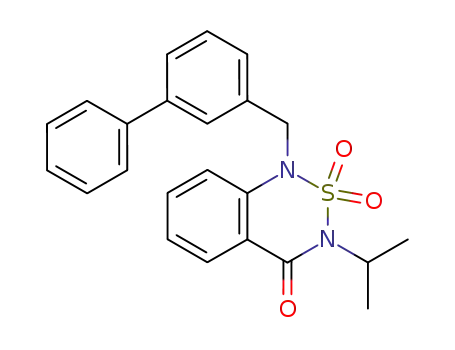 1-biphenyl-3-ylmethyl-3-isopropyl-2,2-dioxo-2,3-dihydro-1H-2λ6-benzo[1,2,6]thiadiazin-4-one