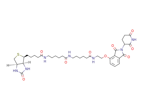 6-{6-[5-(2-oxo-hexahydro-thieno[3,4-d]imidazol-6-yl)-pentanoylamino]-hexanoylamino}-hexanoic acid {2-[2-(2,6-dioxo-piperidin-3-yl)-1,3-dioxo-2,3-dihydro-1H-isoindol-4-yloxy]-ethyl}-amide