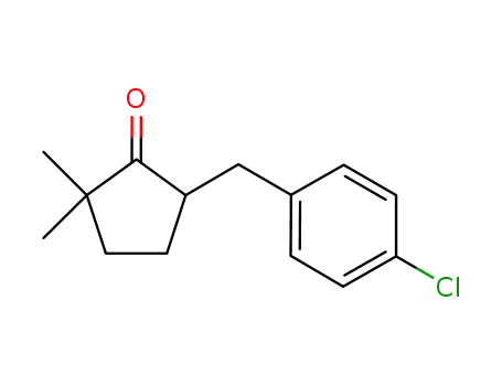 Molecular Structure of 115851-28-0 (Cyclopentanone, 5-[(4-chlorophenyl)methyl]-2,2-dimethyl-)
