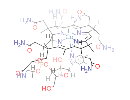 13422-55-4,Mecobalamin,Cobinamide,Co-methyl deriv., hydroxide, dihydrogen phosphate (ester), inner salt, 3'-esterwith 5,6-dimethyl-1-a-D-ribofuranosyl-1H-benzimidazole;Algobaz;Co-Methylcobalamin;Cobalamin, Co-methyl-;Hitocobamin M;MeCbl;Methycobal;Methyl cobalamine;Methyl vitamin B12;Methyl-5,6-dimethylbenzimidazolylcobalamin;Methyl-B12;Methylcob(III)alamin;Methylcobalamine;